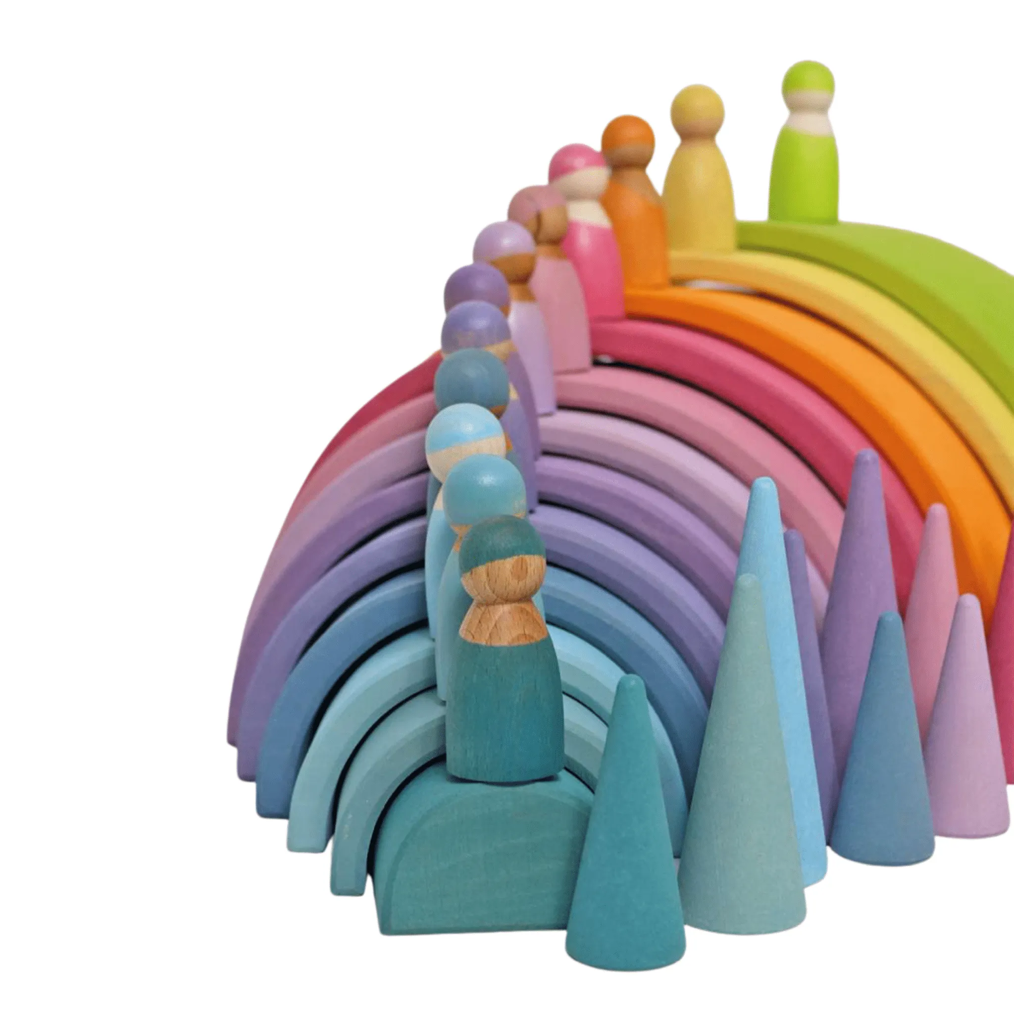 Designed for development Educational fun 12 Pastel Wooden Peg Dolls