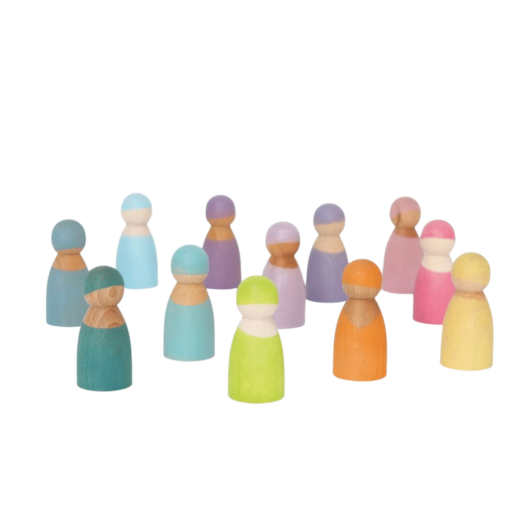12 Pastel Wooden Peg Dolls Play-based education Creative time for curious minds