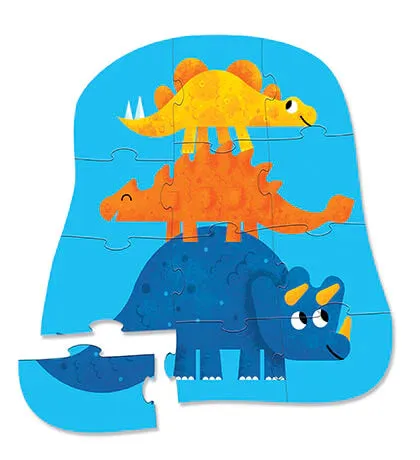 12 Pc Mini Puzzle - Dino Friends Young explorers Smart & fun