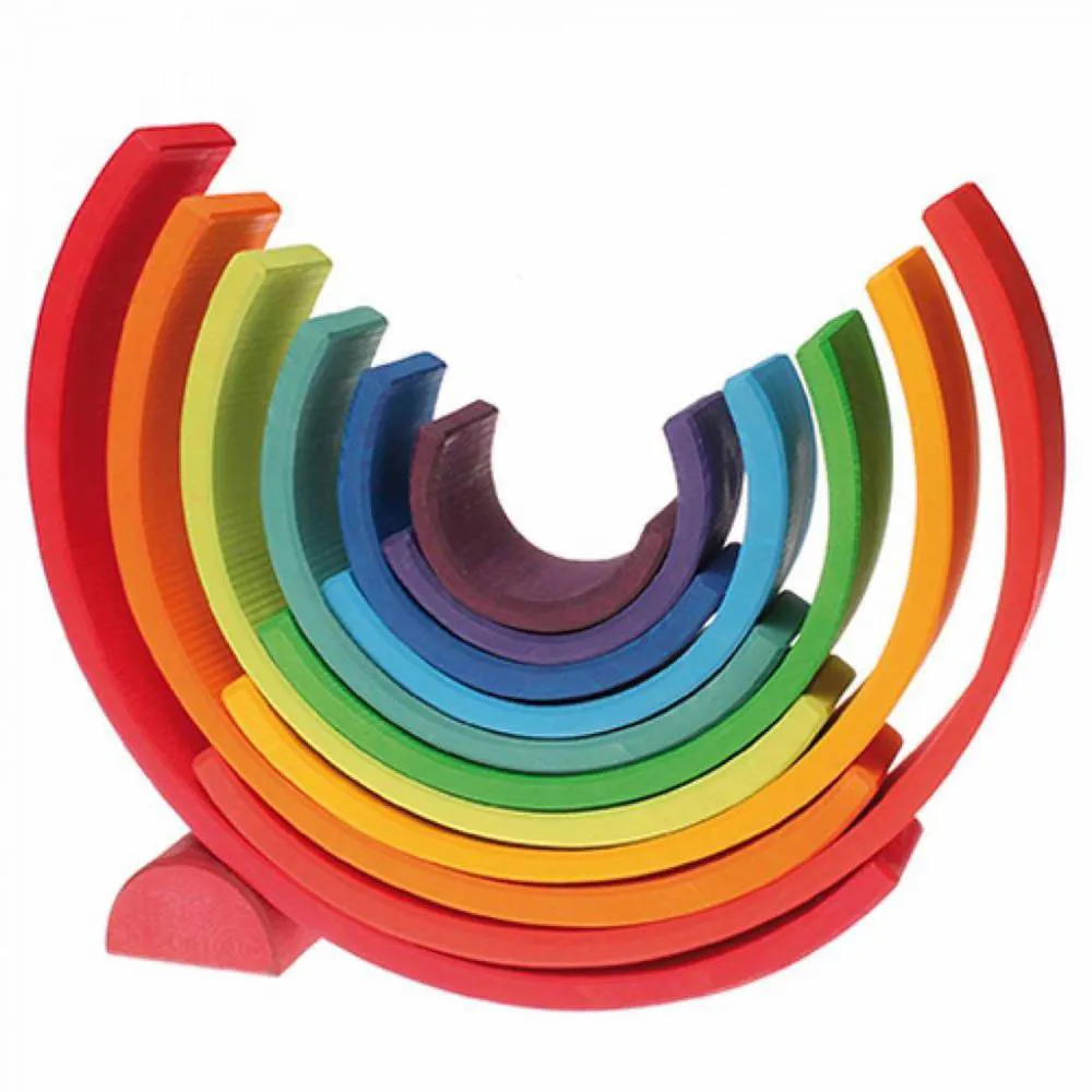 Brain boosters 12-Piece Wooden Rainbow Stacking Tunnel