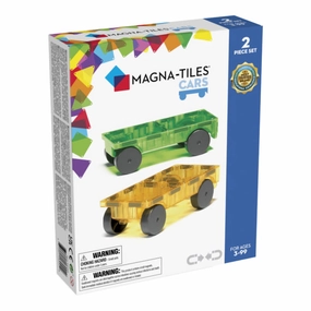 2 Pc Car Green & Yellow Expansion Magnatiles Young explorers Kid-centered learning