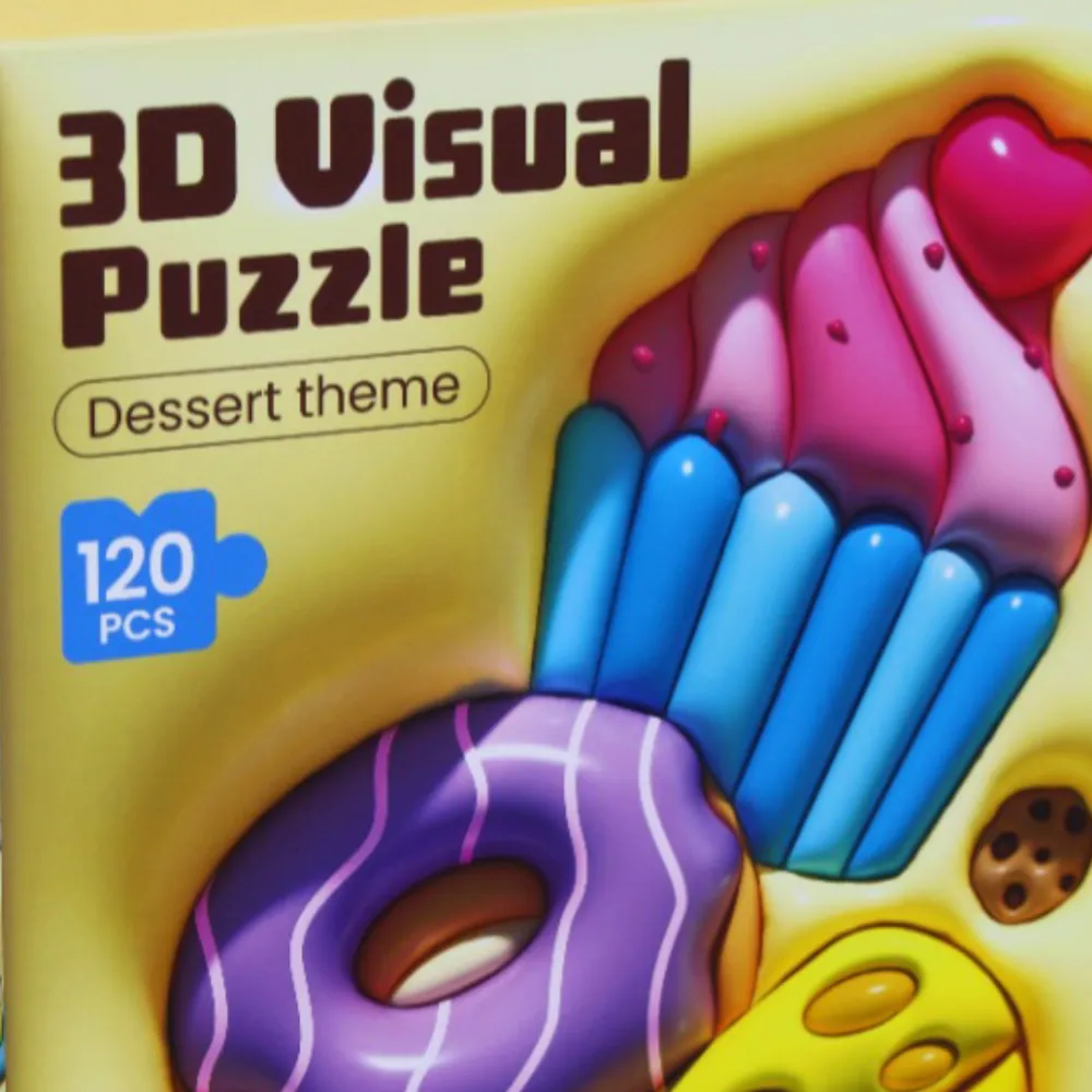 Designed for development Thoughtful learning 3-D Visual Puzzle - Dessert Theme