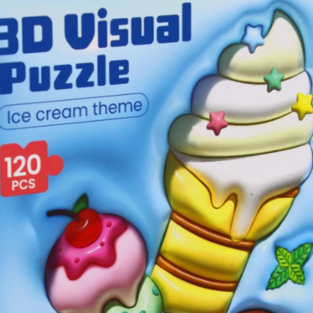 3-D Visual Puzzle - Ice Cream Theme Learn & grow Tiny thinkers