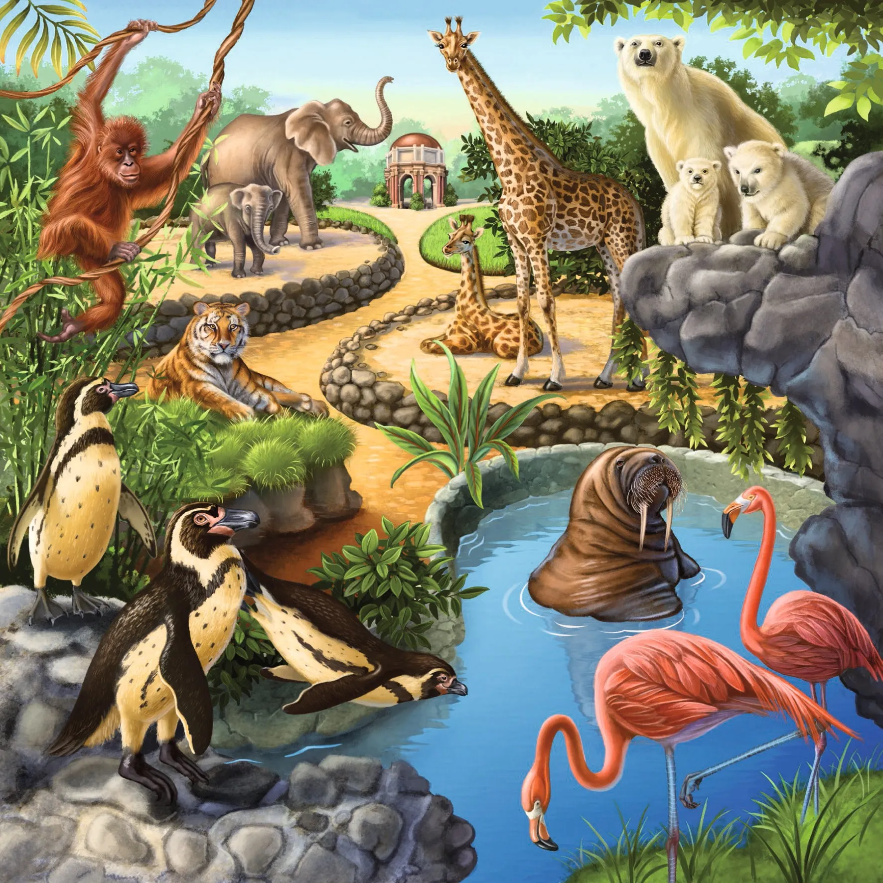 Tiny thinkers 3 X 49 Pc Puzzle - Forest / Zoo / Domestic Animals