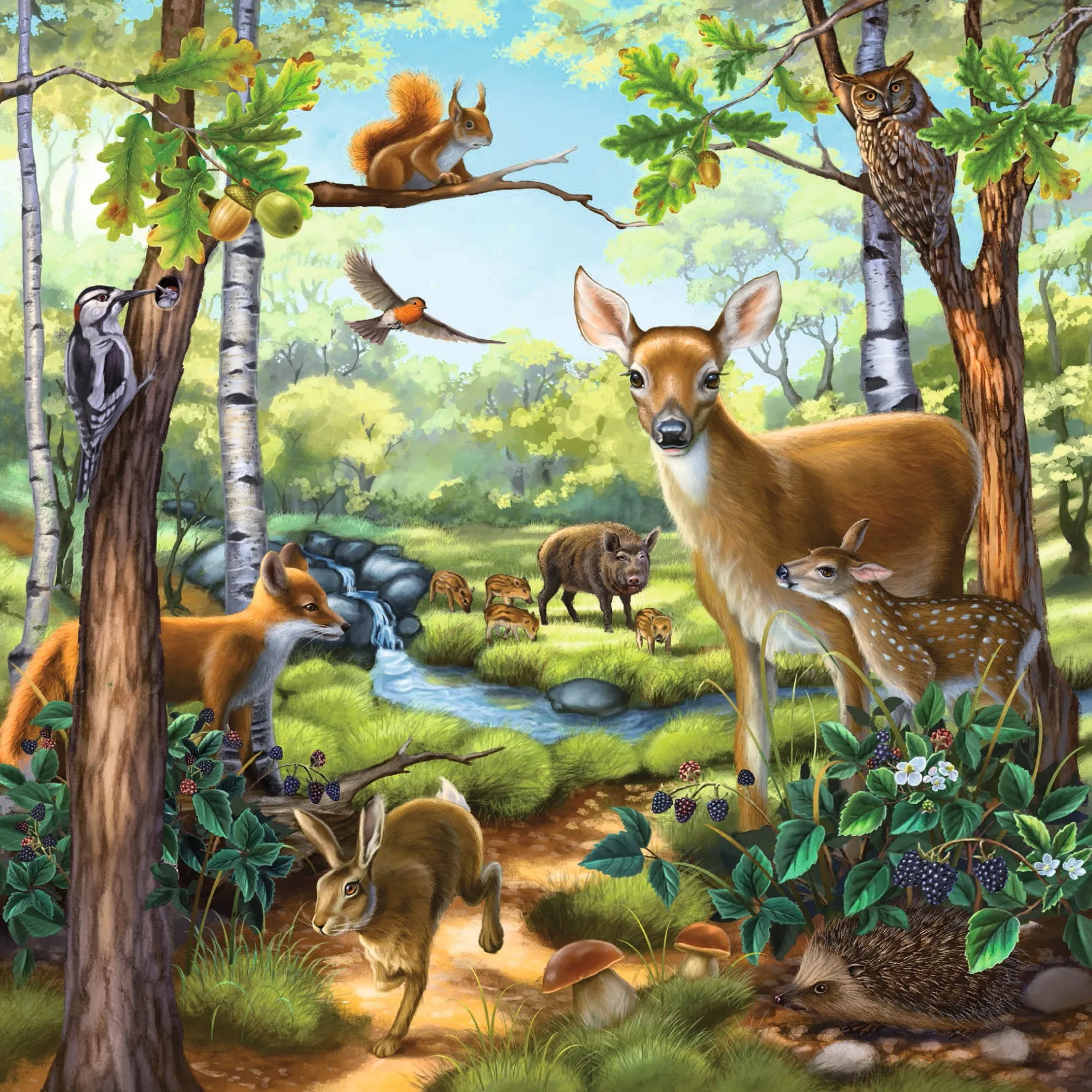 3 X 49 Pc Puzzle - Forest / Zoo / Domestic Animals Creative minds