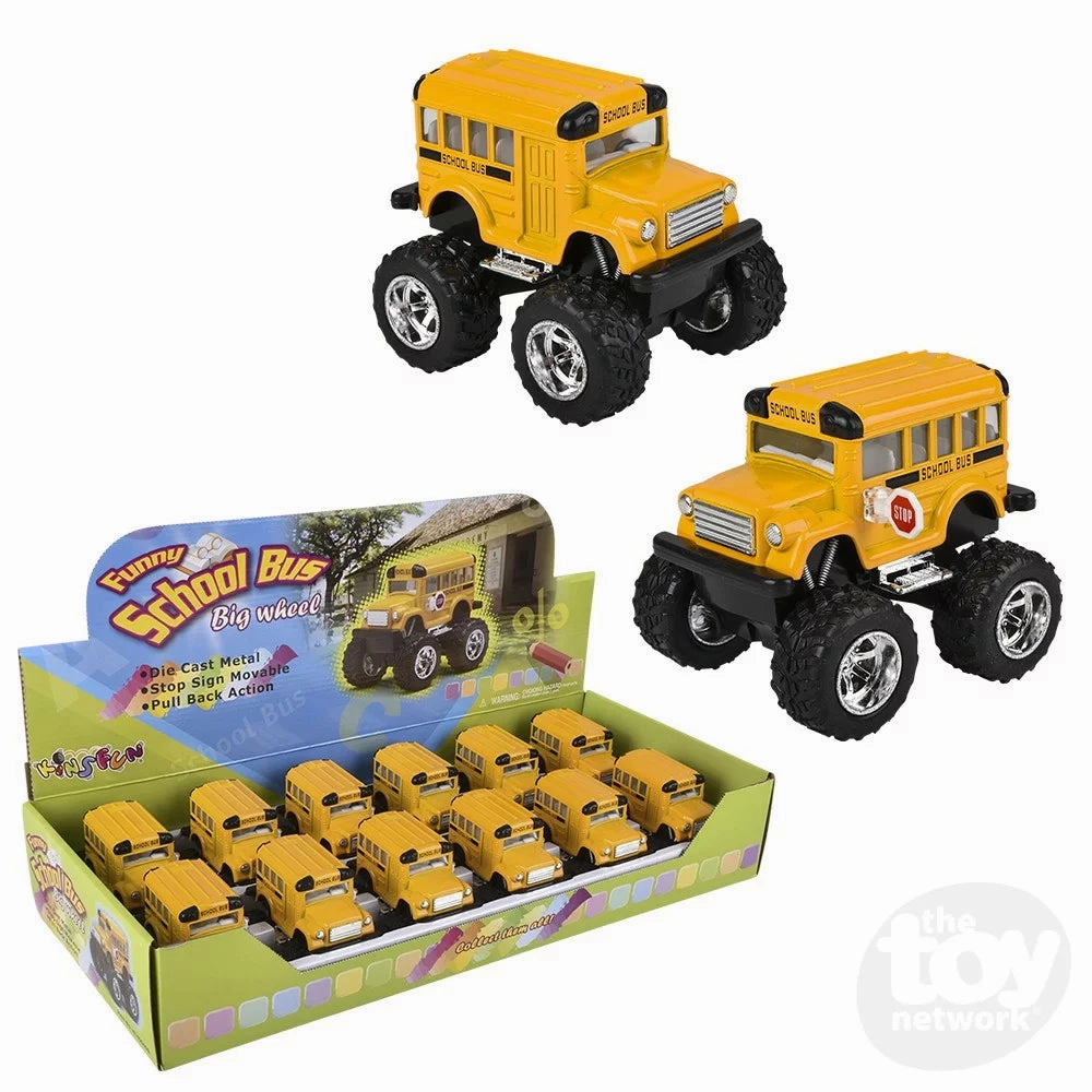 3.75" Die-Cast Pull Back Big Wheel School Bus Exploration gear