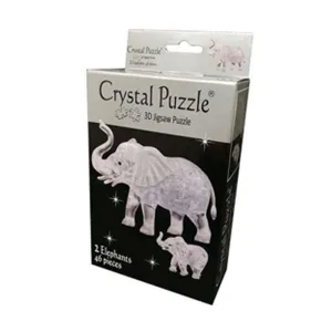 46 Pc Crystal Puzzle - 2 Elephants Sensory fun for little hands Playful learning