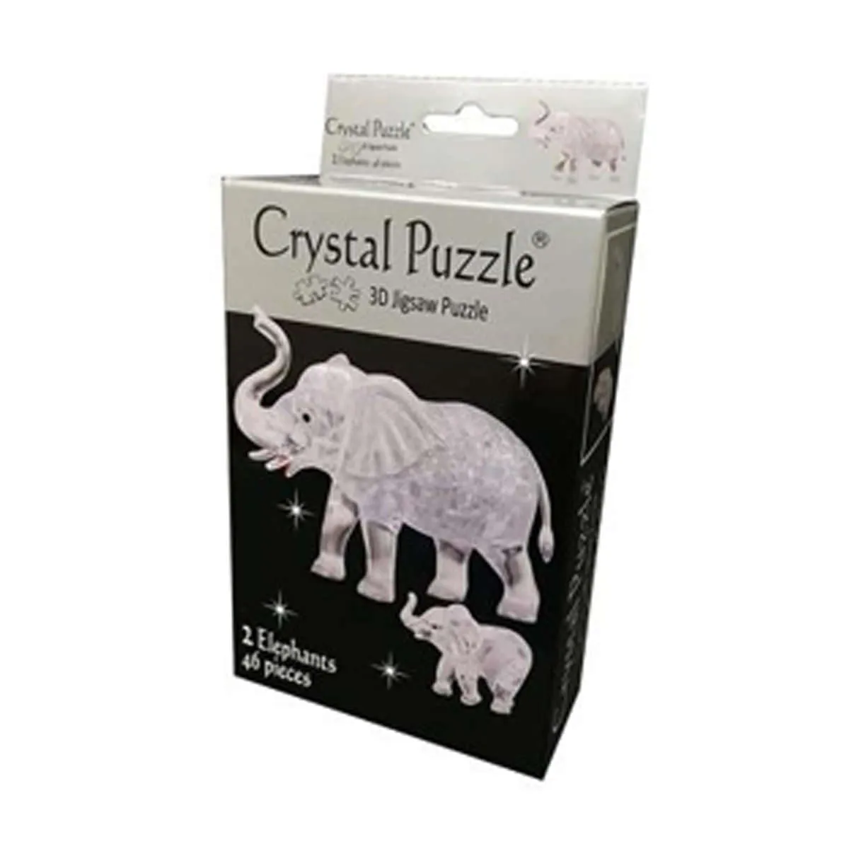 46 Pc Crystal Puzzle - 2 Elephants Sensory fun for little hands Playful learning