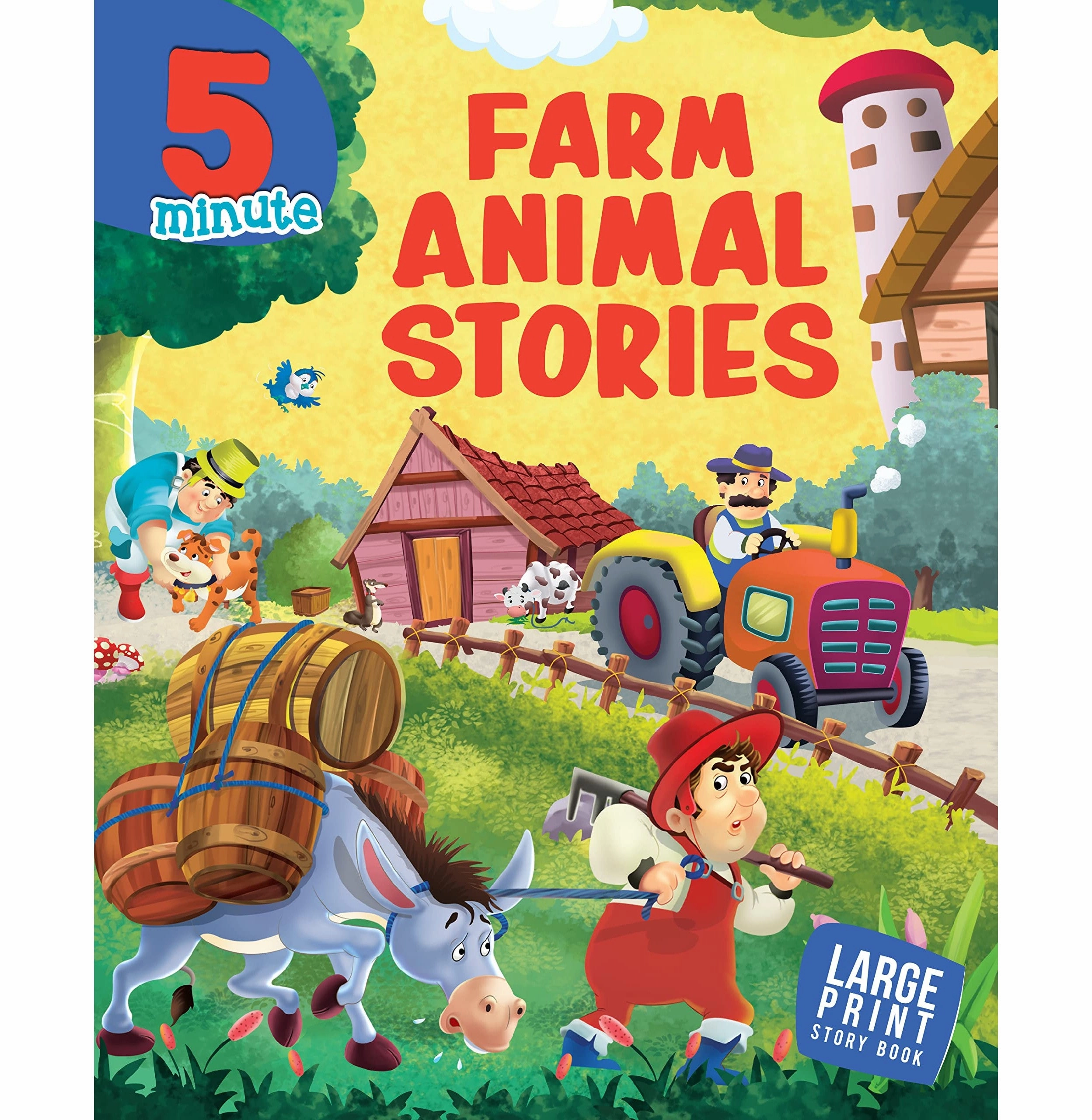 Brain boosters Little hands 5 Minute Farm Animal Stories : Bedtime Story Book For Kids : English Short Stories For Children : Read Aloud To Infants Toddlers [Paperback] Om Books Editorial Team