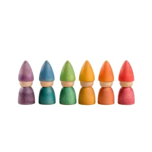 6 Wooden Rainbow Tomten Figures Young explorers