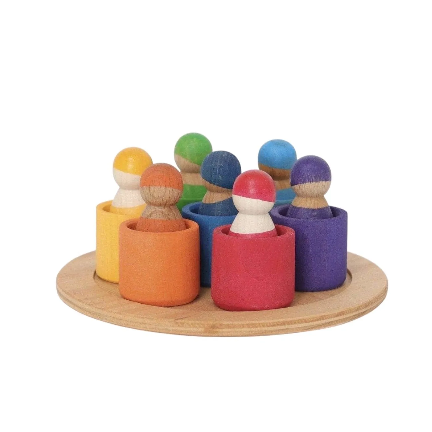 Creative minds 7 Rainbow Wooden Peg Dolls In Bowls