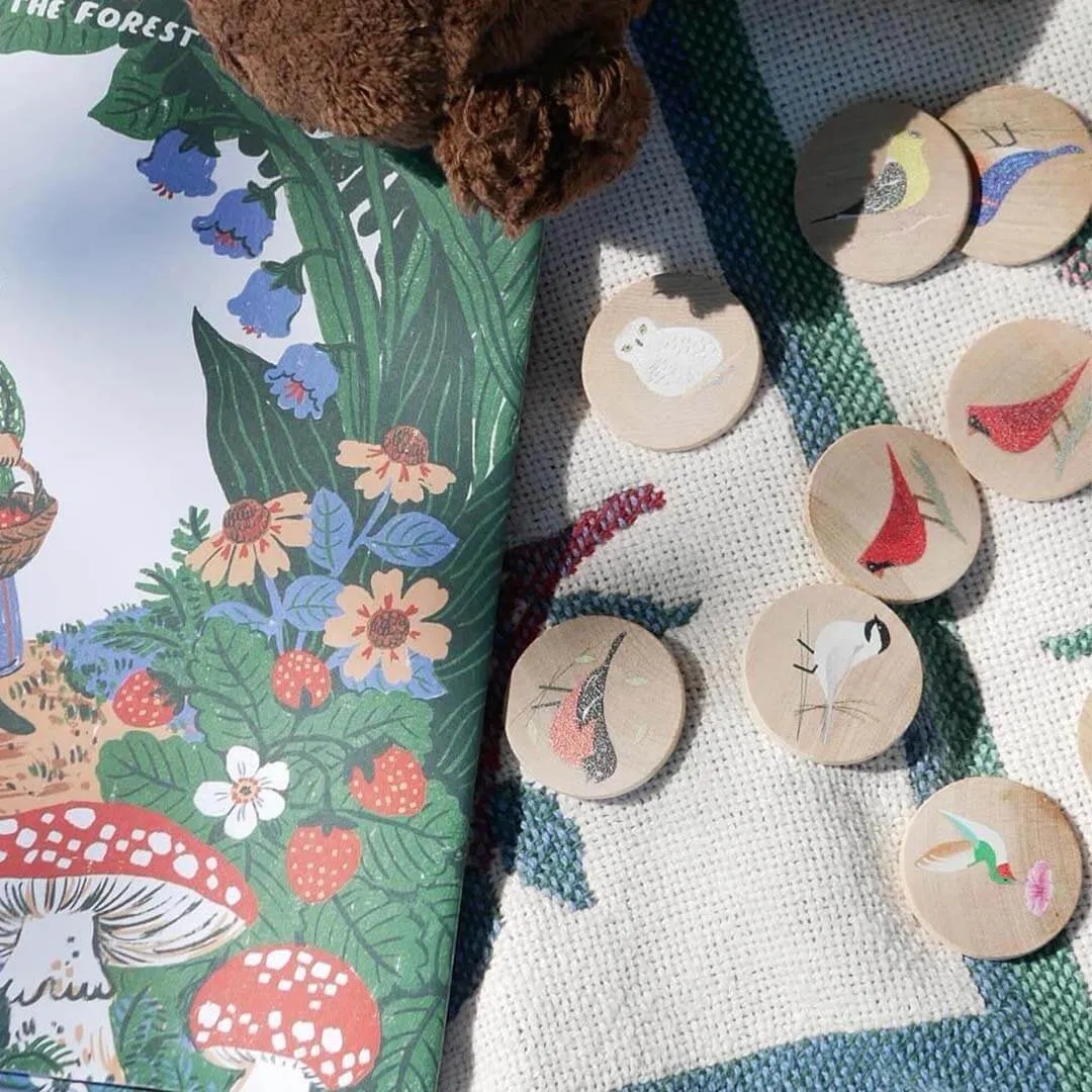 Backyard Birds Wooden Memory Game Designed for development Holistic