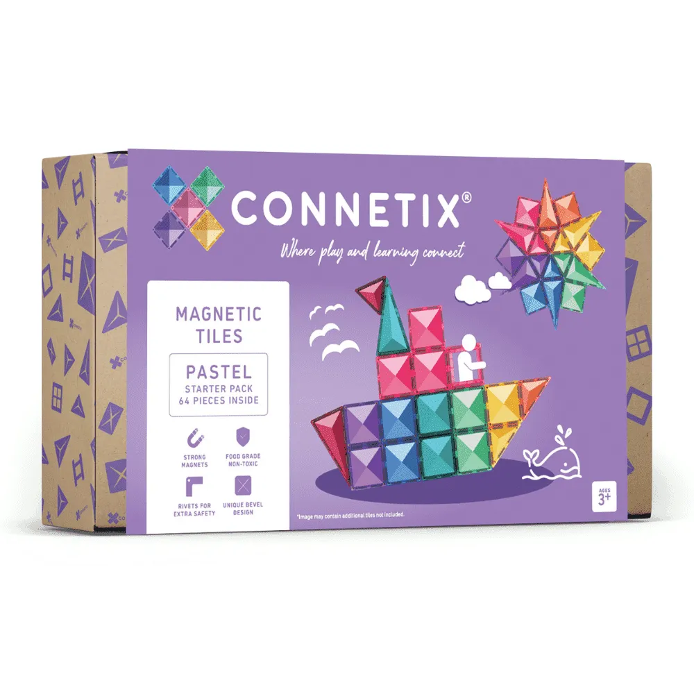 Fun-based learning Connetix Pastel Starter Pack (64 Pc)