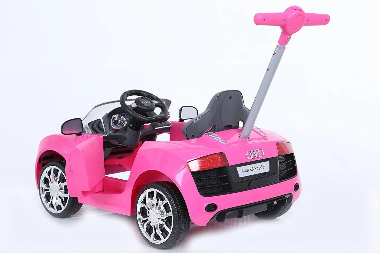 Rollplay Audi R8 Spyder Push Car Pink Little creators