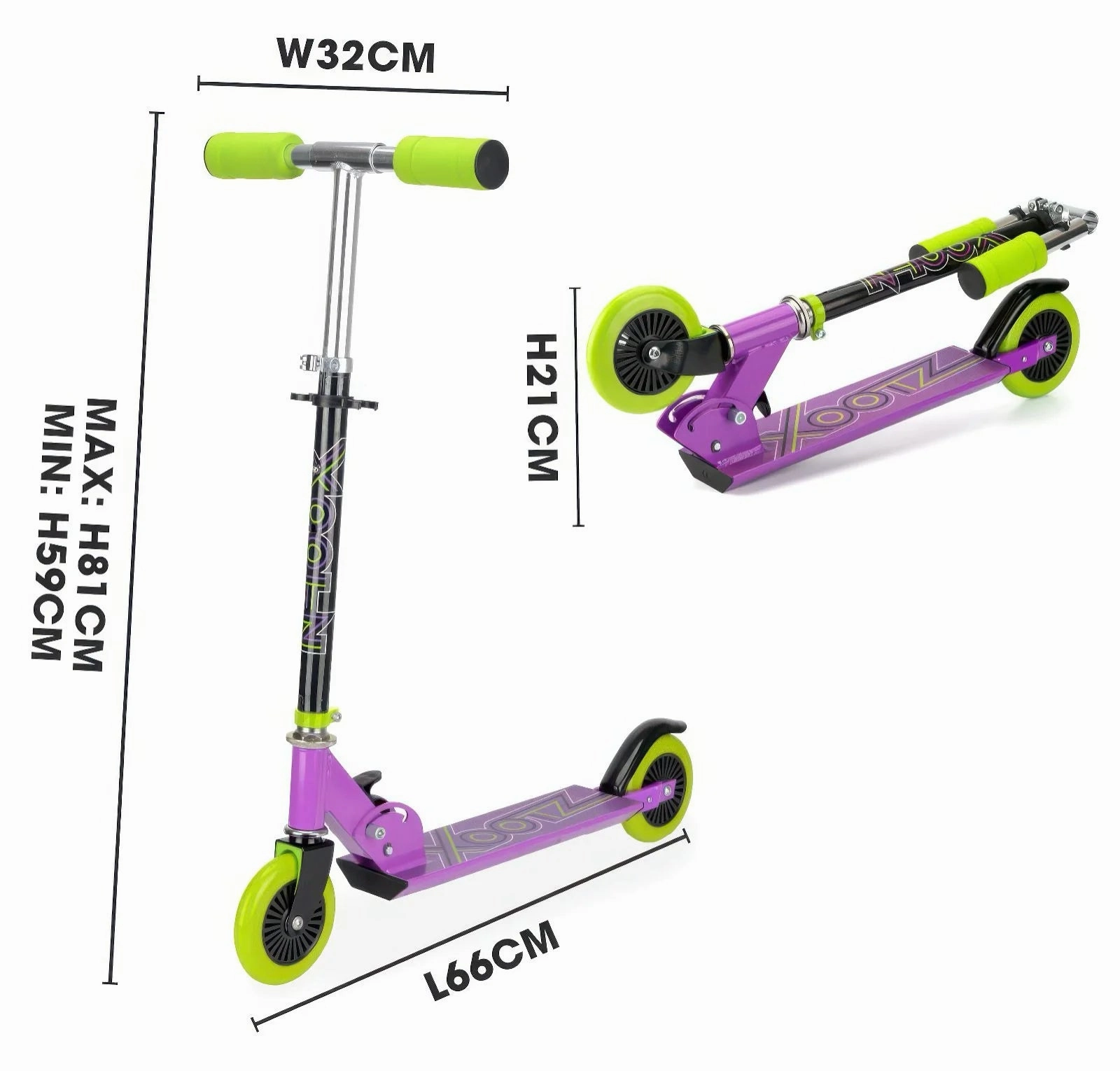 Kids essentials Xootz Atom Folding Scooter - Purple