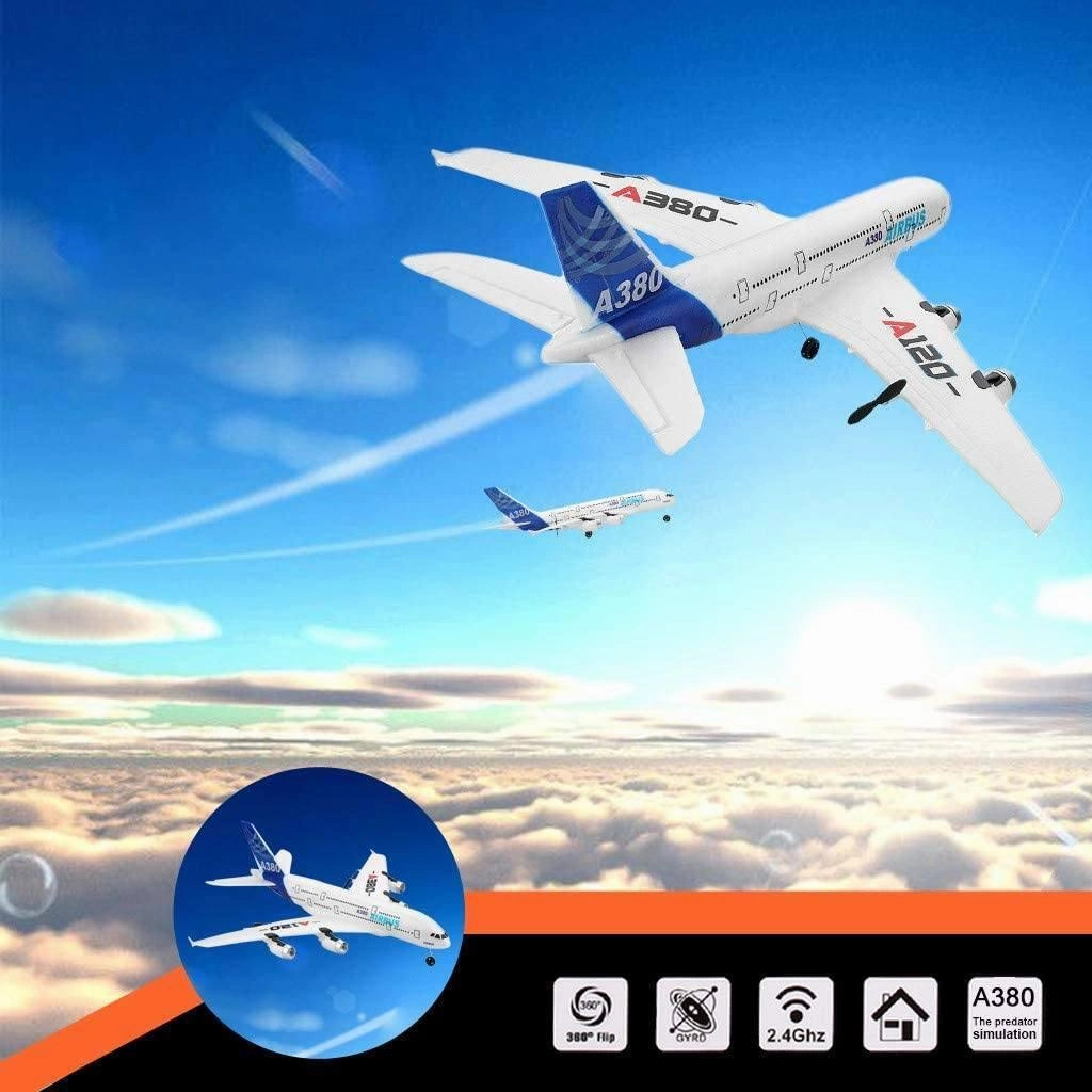 Aircar A380 Three-Channels Simulation Rc Aeroplane Glider Busy kids Growth tools