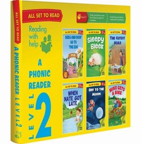 Little builders All Set To Read: Phonic Reading Pack : Simple Long : Vowel Phonic Words : Level 2 : Collection Of 6 Books : Introduction To Phonics : Boxset [Paperback] Om Books International