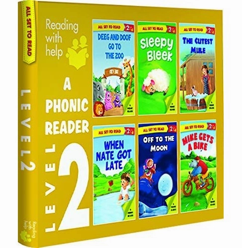 All Set To Read: Phonic Reading Pack : Simple Long : Vowel Phonic Words : Level 2 : Collection Of 6 Books : Introduction To Phonics : Boxset [Paperback] Om Books International Exploration gear Sensory fun for little hands