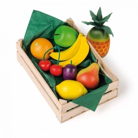 Assorted Wooden Fruit In Crate Enrichment activities Smart kids gear