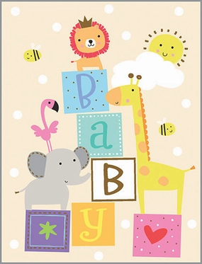 Holistic Nurturing minds Baby Blocks With Animals Baby Card