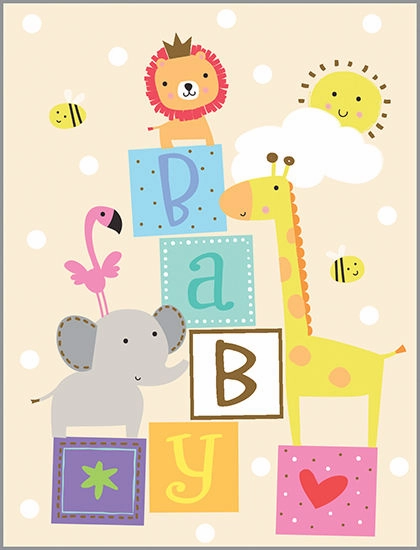 Holistic Nurturing minds Baby Blocks With Animals Baby Card