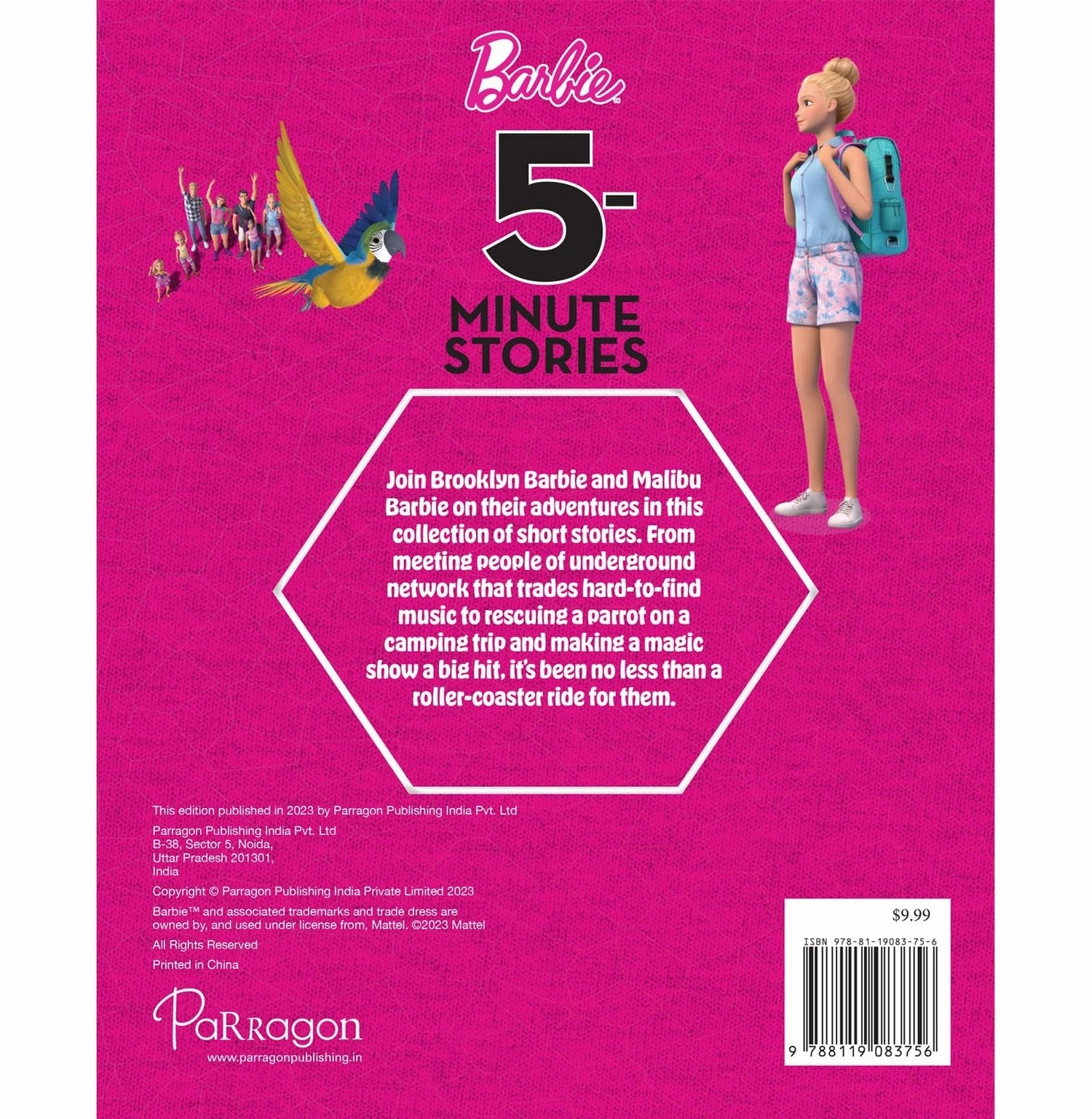 Little hands Fun for curious minds Barbie: 5:Minute Stories Book : Barbie Stories Collection For Girls : For 6 To 8 Year Old [Hardcover] Parragon