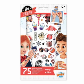 Creative time for curious minds Learning fun Be Teens Manga Kawaii Temporary Tattoo Collection - 75 Unique Designs