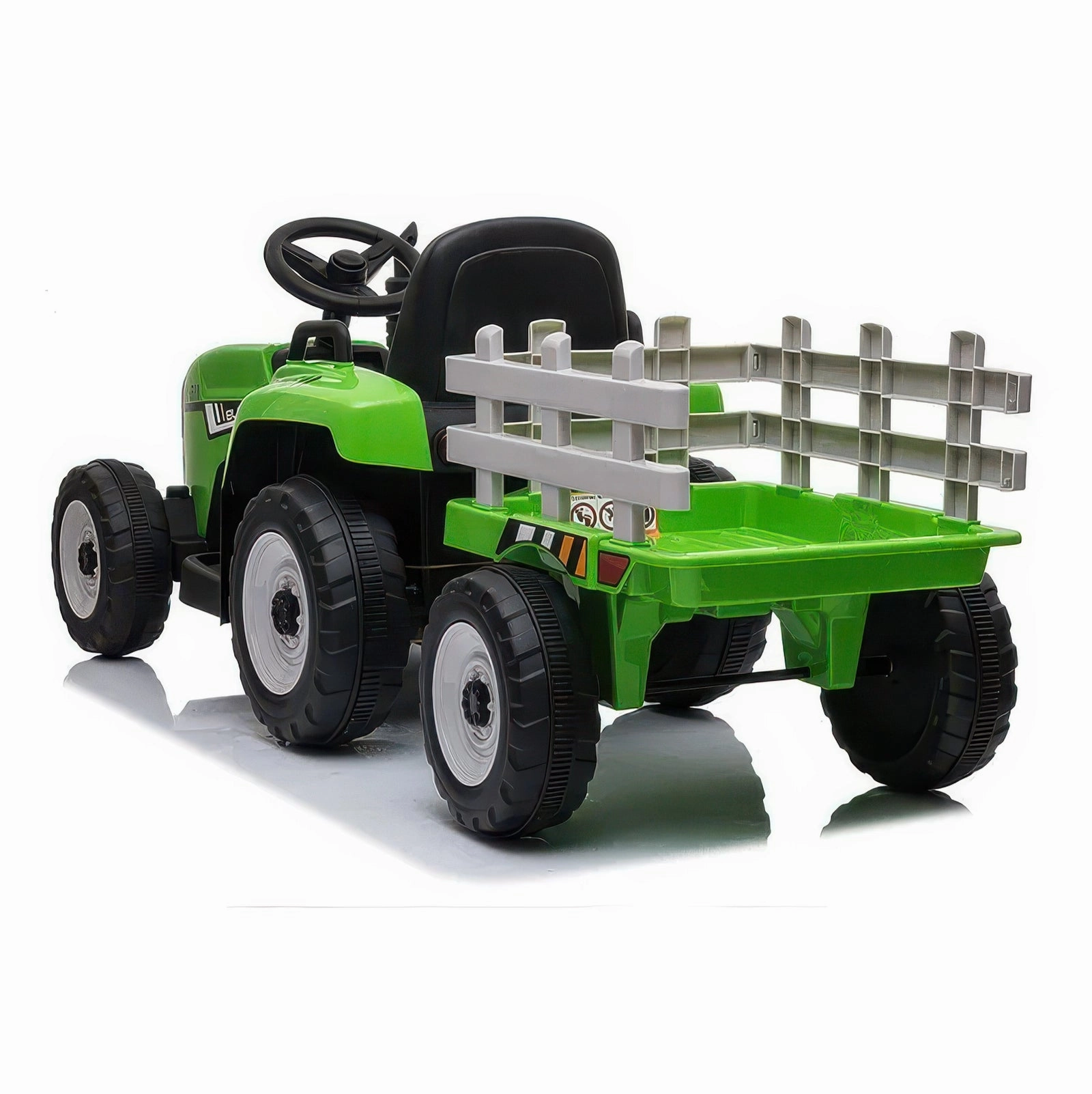 Little learners Enrichment activities Big Farm 12V Electric Ride-On Tractor With Trailer