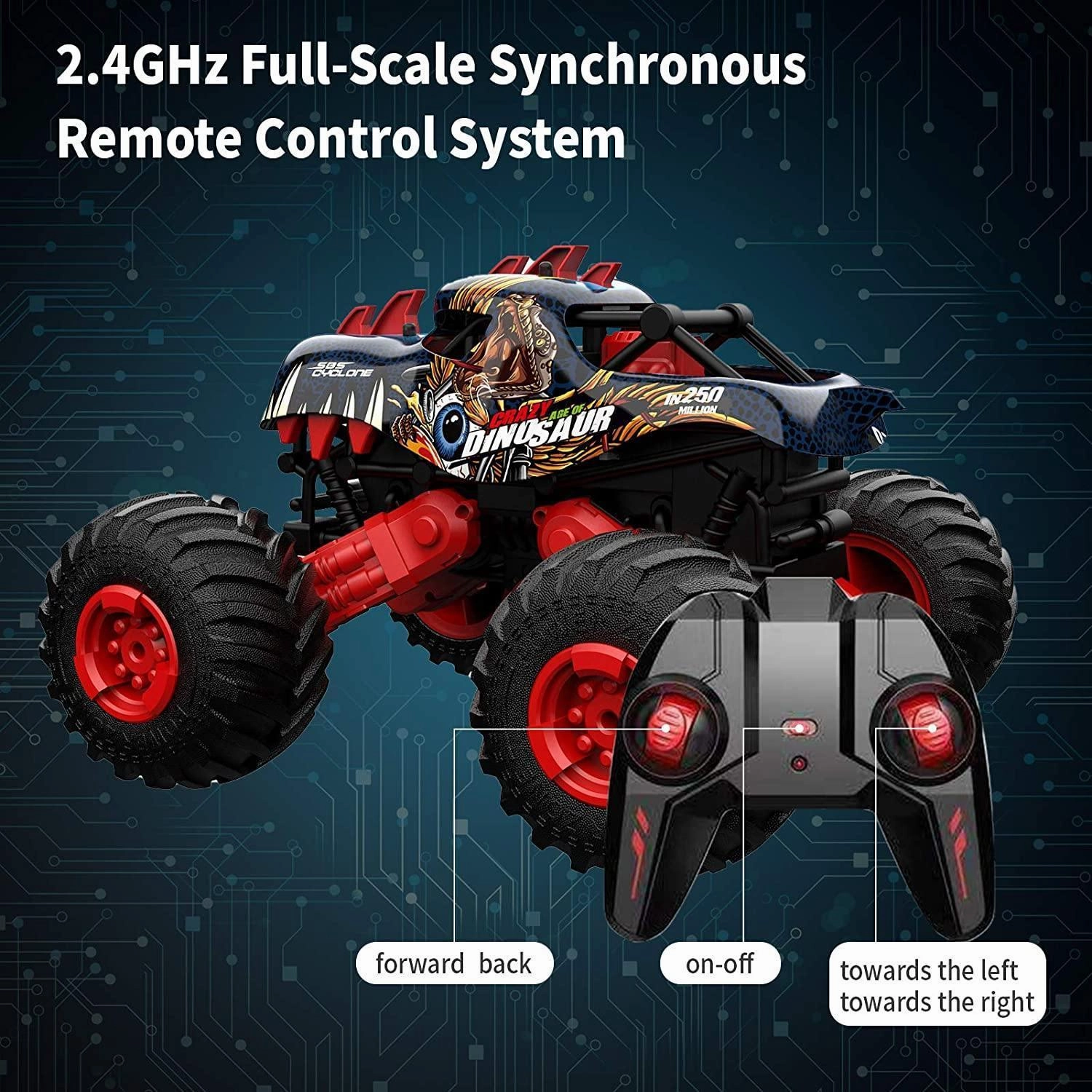 Kid-focused experiences Big Wheel Tyrannosaurus Dinosaur Rc Monster Truck - Blue