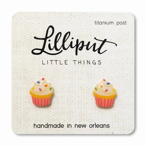 Little learners Learn at home Birthday Cupcake Vanilla Earrings
