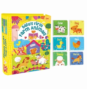 Curiosity starters Board Books: Baby'S First Farm Animals (Set Of 6 Board Books In Premium Quality Board Box) [Board Book] Om Books Editorial Team