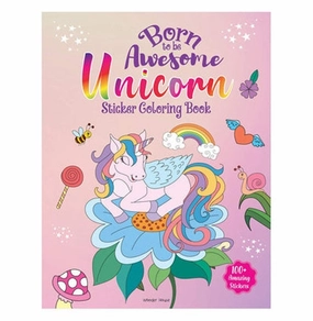 Born To Be Awesome Unicorn:Sticker Color Child development