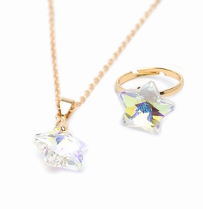 Boutique Holographic Star Necklace With Ring Or Earring Set Learning through play