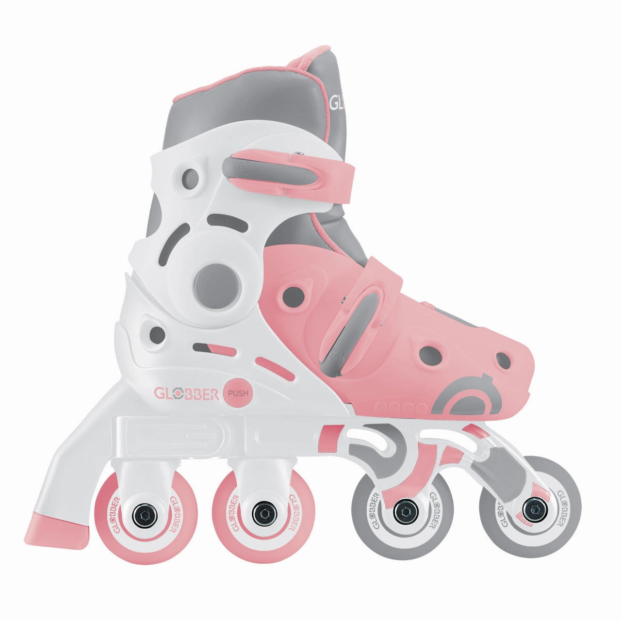 Globber Learning Inline Skates 2 In 1 - Pastel Pink Growth tools