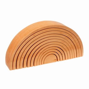 Natural Wooden Rainbow Tunnel - 12 Piece Little hands