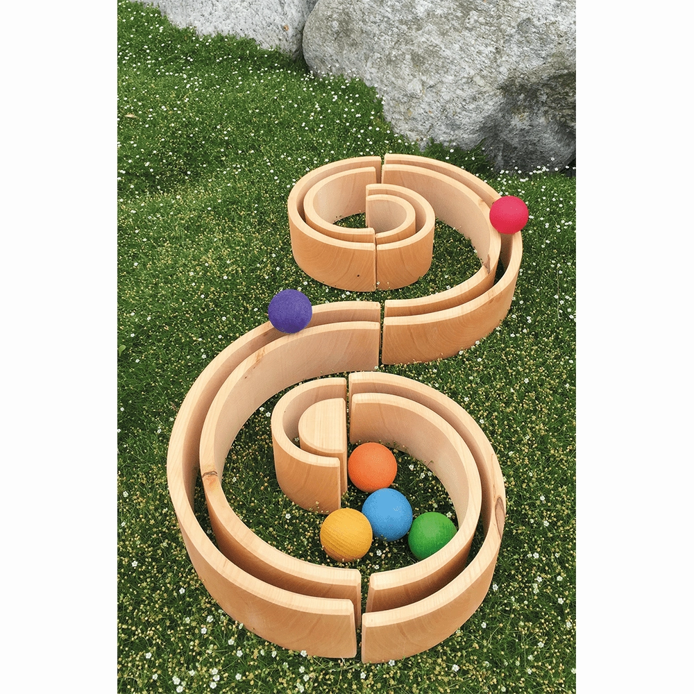 First explorers Fun-based learning Natural Wooden Rainbow Tunnel - 12 Piece
