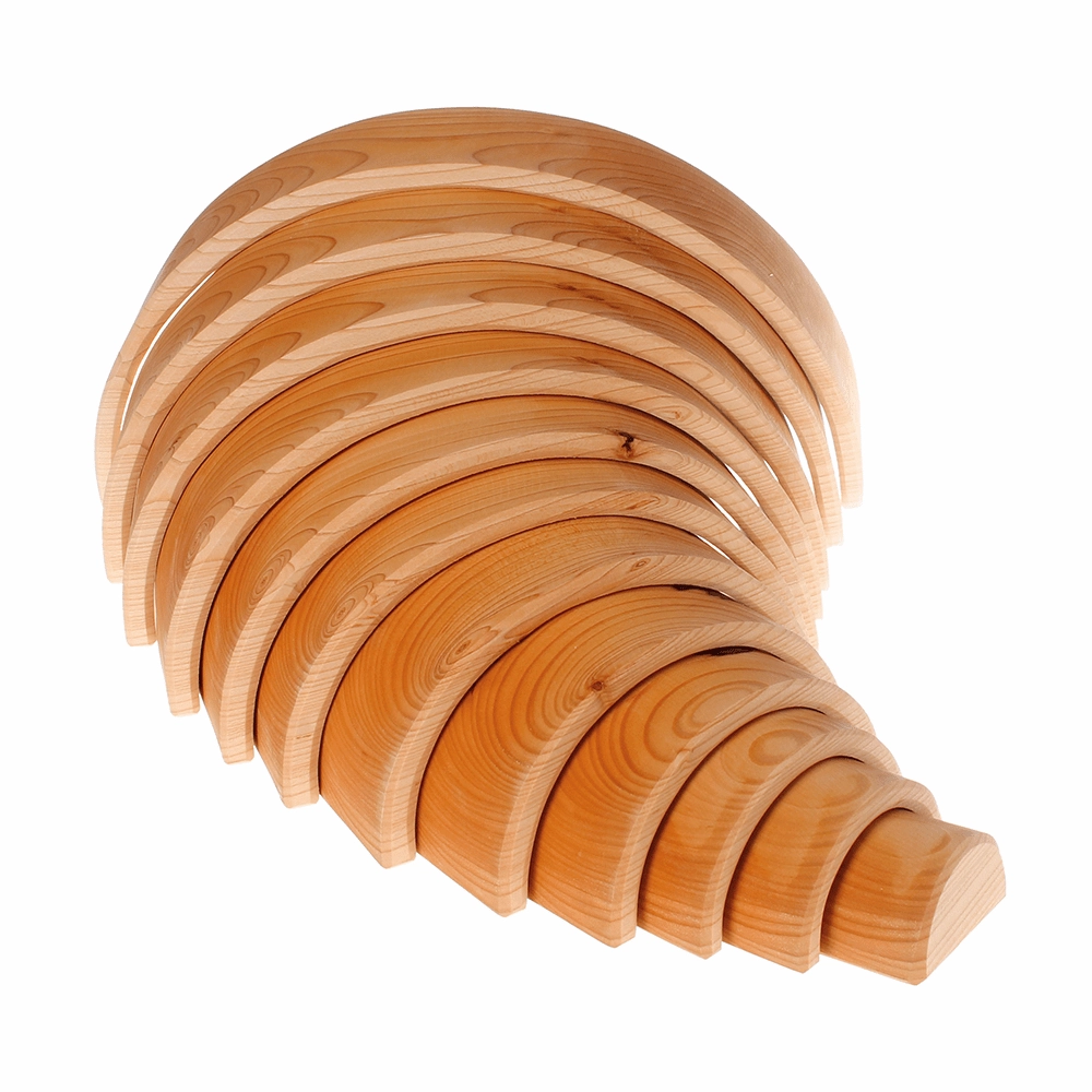 Natural Wooden Rainbow Tunnel - 12 Piece Brain boosters Tiny thinkers