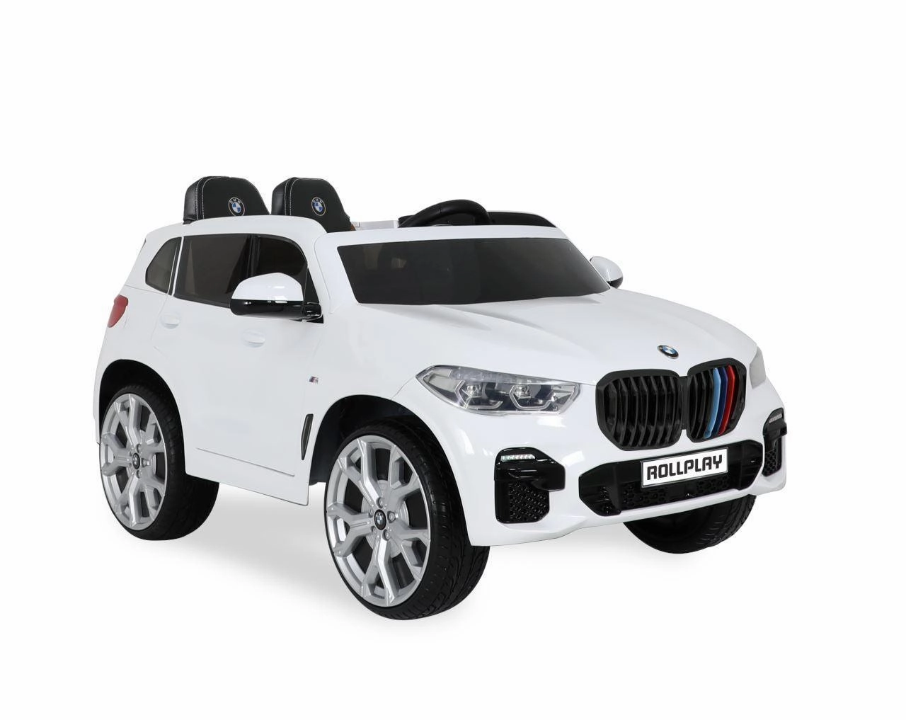 Rollplay Premium Bmw X5 12V Battery Ride-On Car - White Tiny thinkers