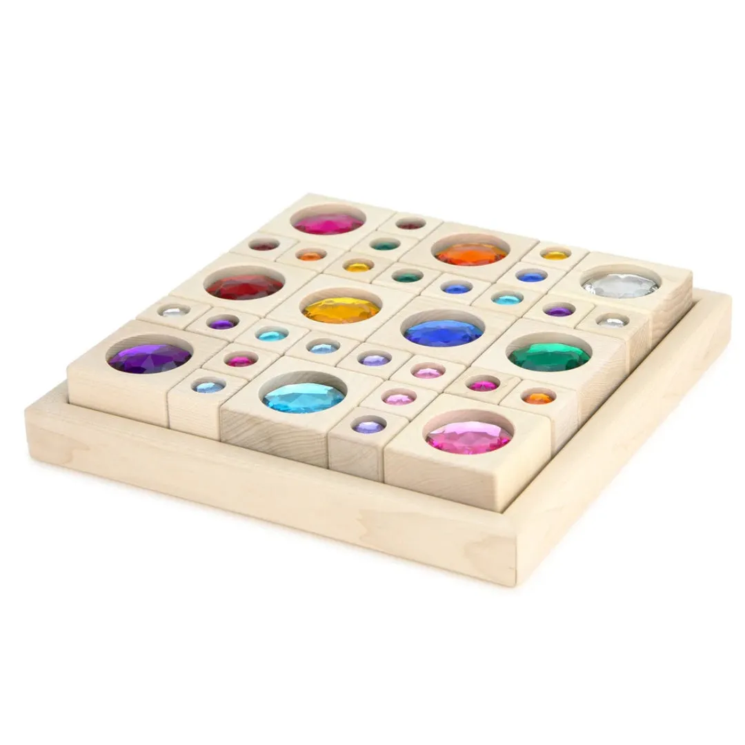 Bright Gem Blocks With Tray - 34 Pc Set Smart little ones Skill-building tools