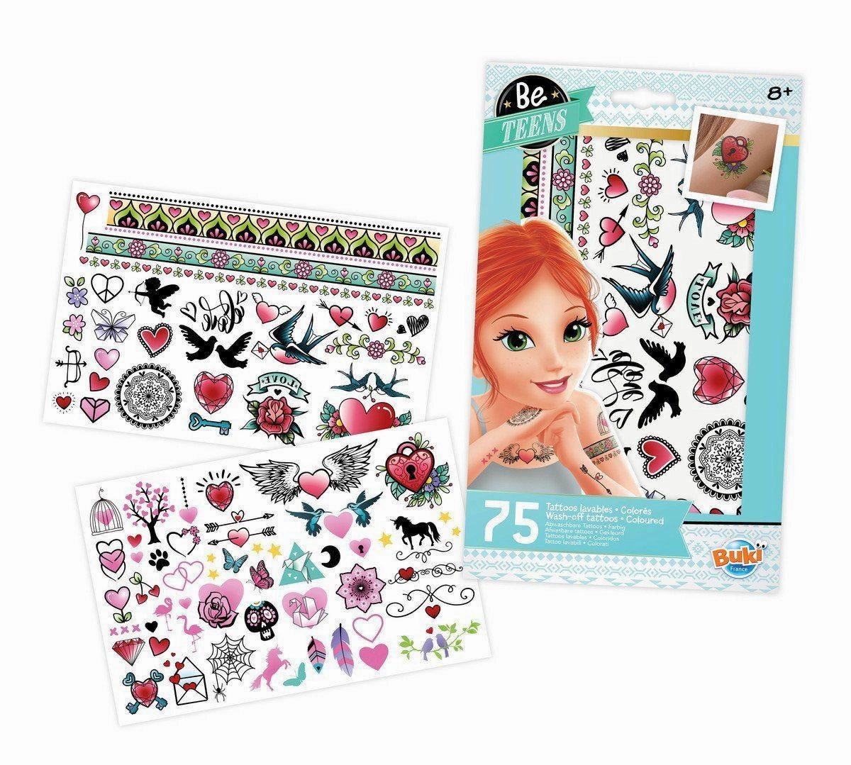 Home learning tools Active learners Buki France Bee Teens 75 Washable Tattoos