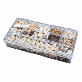 Buki France Box Of Wooden Beads C Natural Learning through play Child development