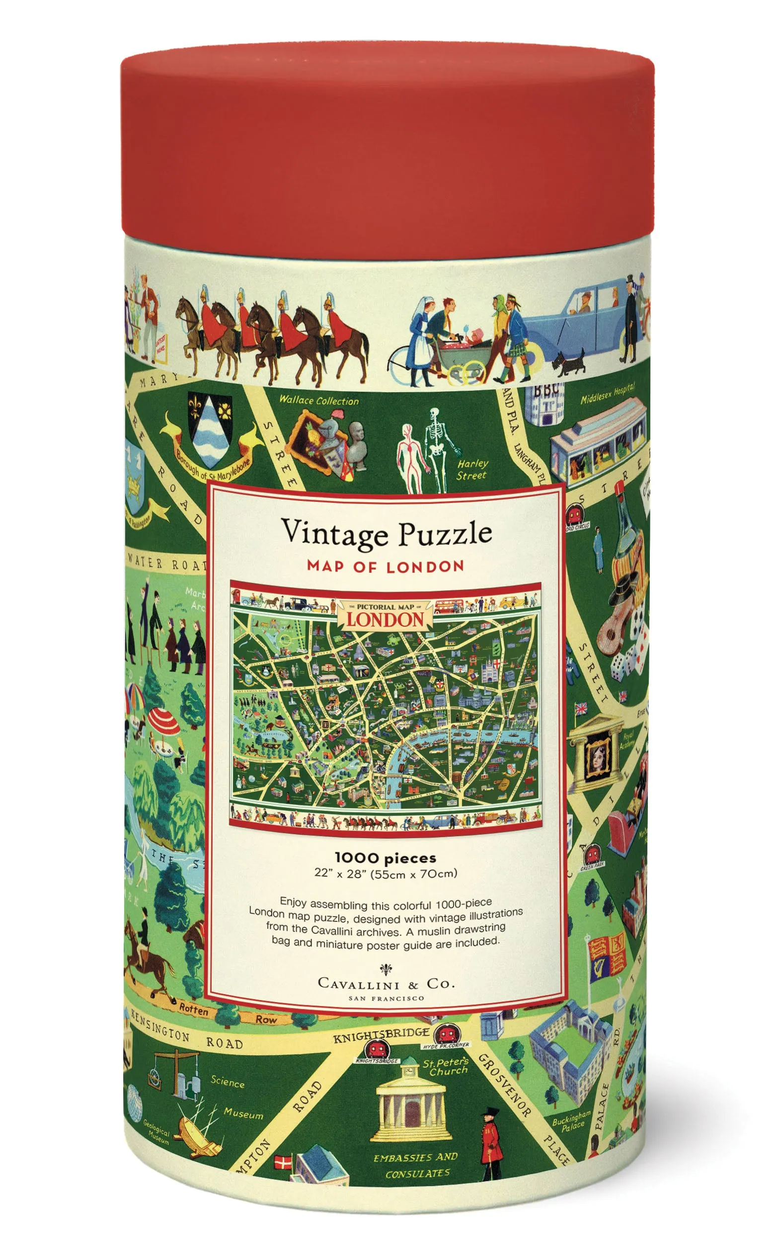 Cavallini & Co. Map Of London 1000 Piece Puzzle Discover & grow Playroom learning