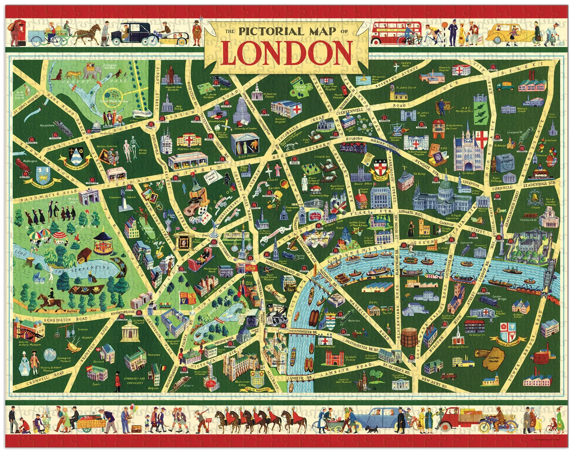 Educational fun Thoughtful learning Cavallini & Co. Map Of London 1000 Piece Puzzle