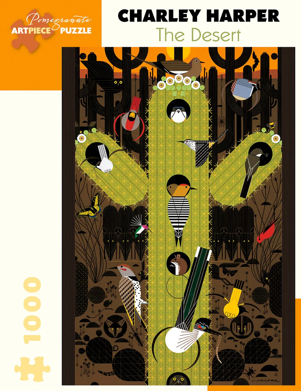 Pomegranate Charley Harper "The Desert" 1000 Piece Puzzle Nurturing minds