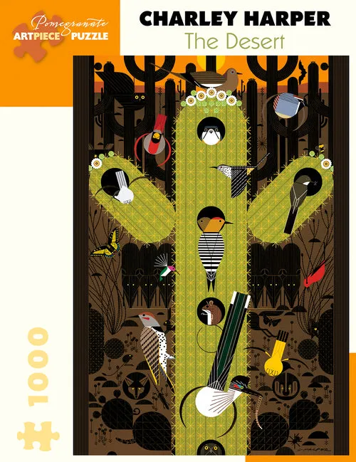 Pomegranate Charley Harper "The Desert" 1000 Piece Puzzle Thoughtful learning Growth tools