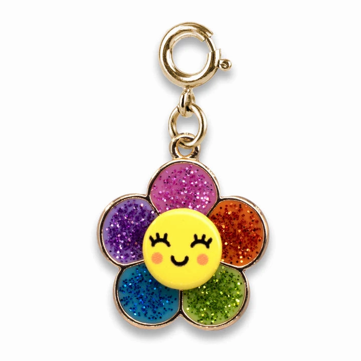 Gold Glitter Happy Flower Charm Joyful learning
