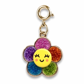 Gold Glitter Happy Flower Charm Joyful learning