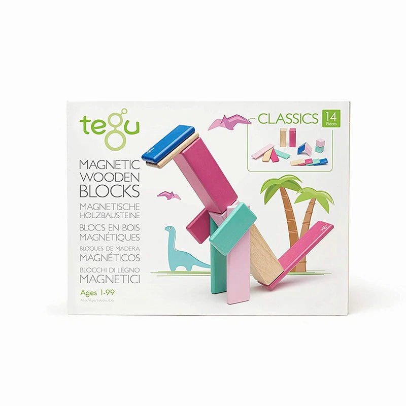 Magnetic Wooden Blocks - 14 Piece Set - Blossom Discover & grow Playroom learning