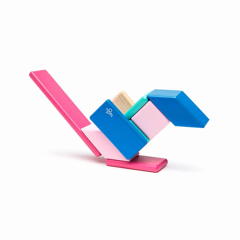 Exploration gear Happy hands Magnetic Wooden Blocks - 14 Piece Set - Blossom