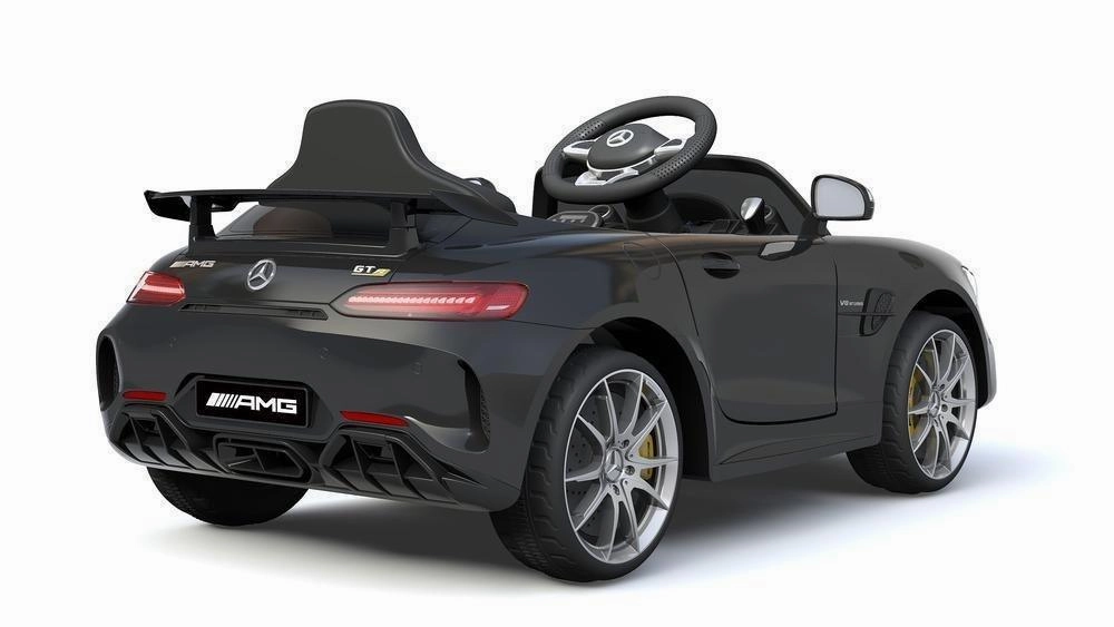 Ricco 6V 4.5A Two Motors Mercedes Benz Gtr Amg Licenced Battery Powered Kids Electric Ride On Toy Car, Black Active learners